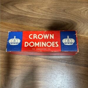 Vintage excellent condition embossed Crown Dominoes with box​​​​​​